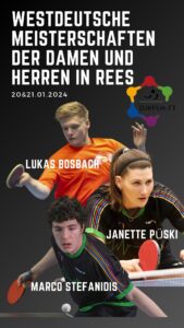 Mehr über den Artikel erfahren 76. Westdeutsche Einzelmeisterschaften Damen/Herren