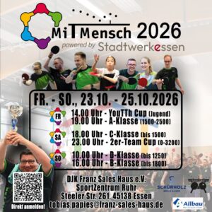 Mehr über den Artikel erfahren 17. Inklusives Tischtennis-Turnier „MitMensch“ 2026